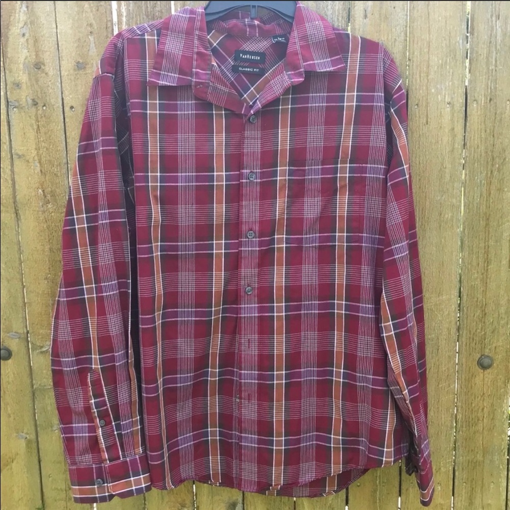 Van Heusen Classic Fit Plaid Button Down Shirt